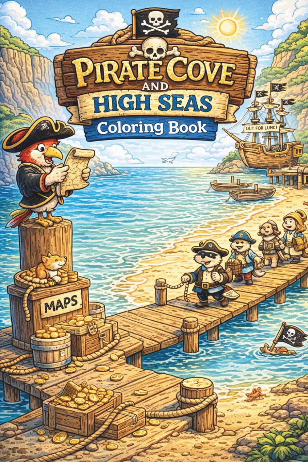 Pirate Cove and High Seas Coloring Book