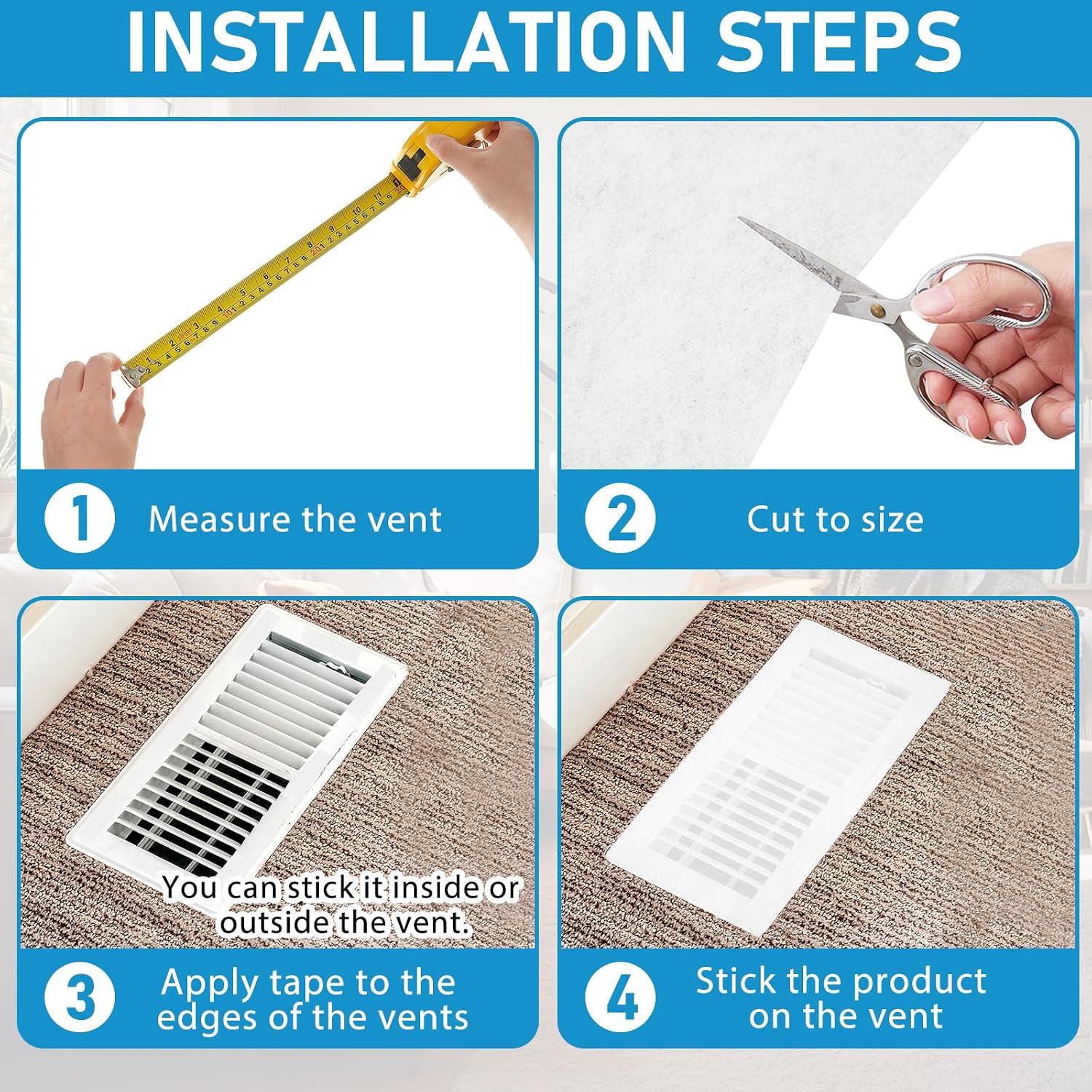Pangda Merv 11 Air Filter Material 118'' x 23.6'' Cut to Fit Size Air Vent Filters for Home Register Vents Fan DIY Purification Clean Living, Stop Most Particles Dust Pet Dander, 19.37 Ft²