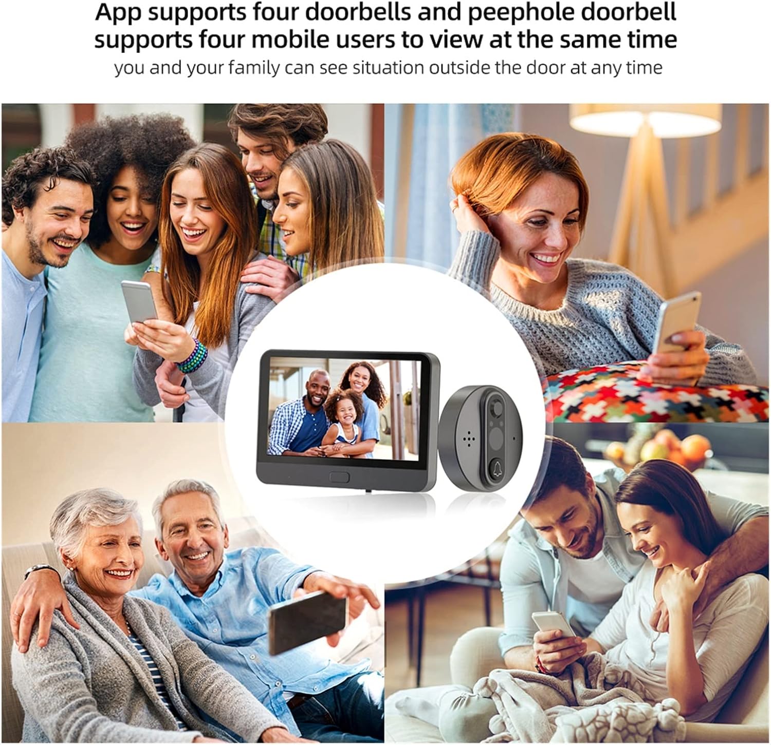 ThikK 1080P Wifi Wireless Video Doorbell Camera Tuya Smart Home Apartment Wifi Visual Peephole Door Bell Tuya Video Intercom for Home(R9S-1080P-32g) 5 81AeCYADHVL. AC SL1500