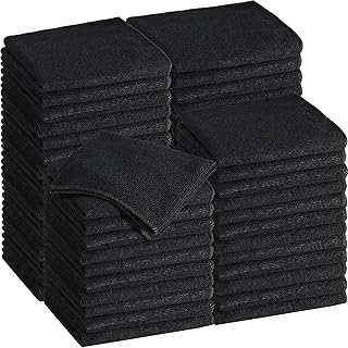 36 Pack 16'' x 16'' Microfiber Cleaning Cloths Cleaning Rags Reusable Wash Rags Microfiber Towels Softer Highly Absorbent Multifunctional Purpose Cleaning for House Kitchen Car Window Dust (Black)