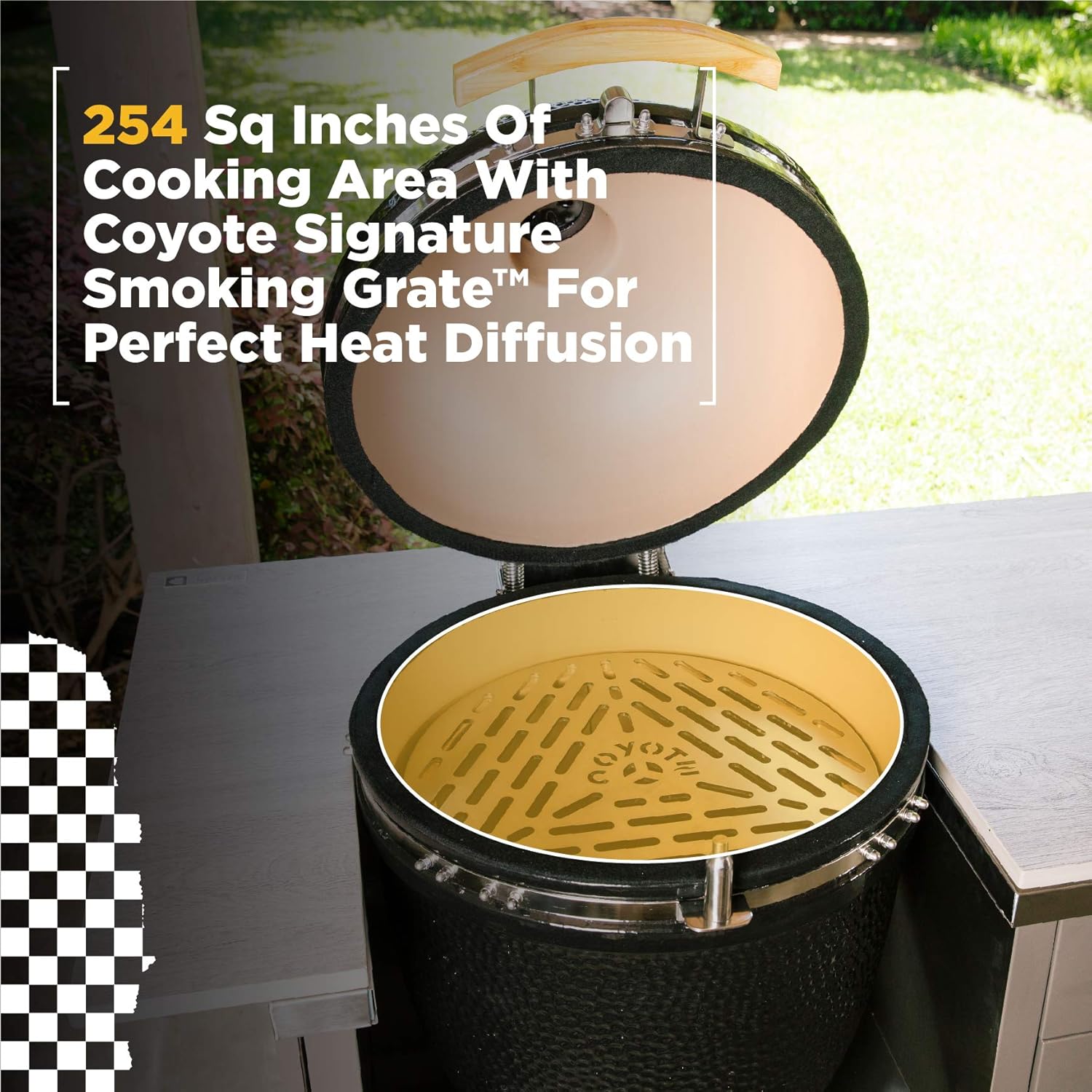 Coyote Asado Built-In Ceramic Cooker- Smoker and Grill - C1CHCS