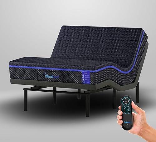 iDealBed S4 Nebula Colchón híbrido de lujo + sistema de sueño de cama ajustable personalizado 3i, comodidad, refrigeración y soporte, funcionamiento