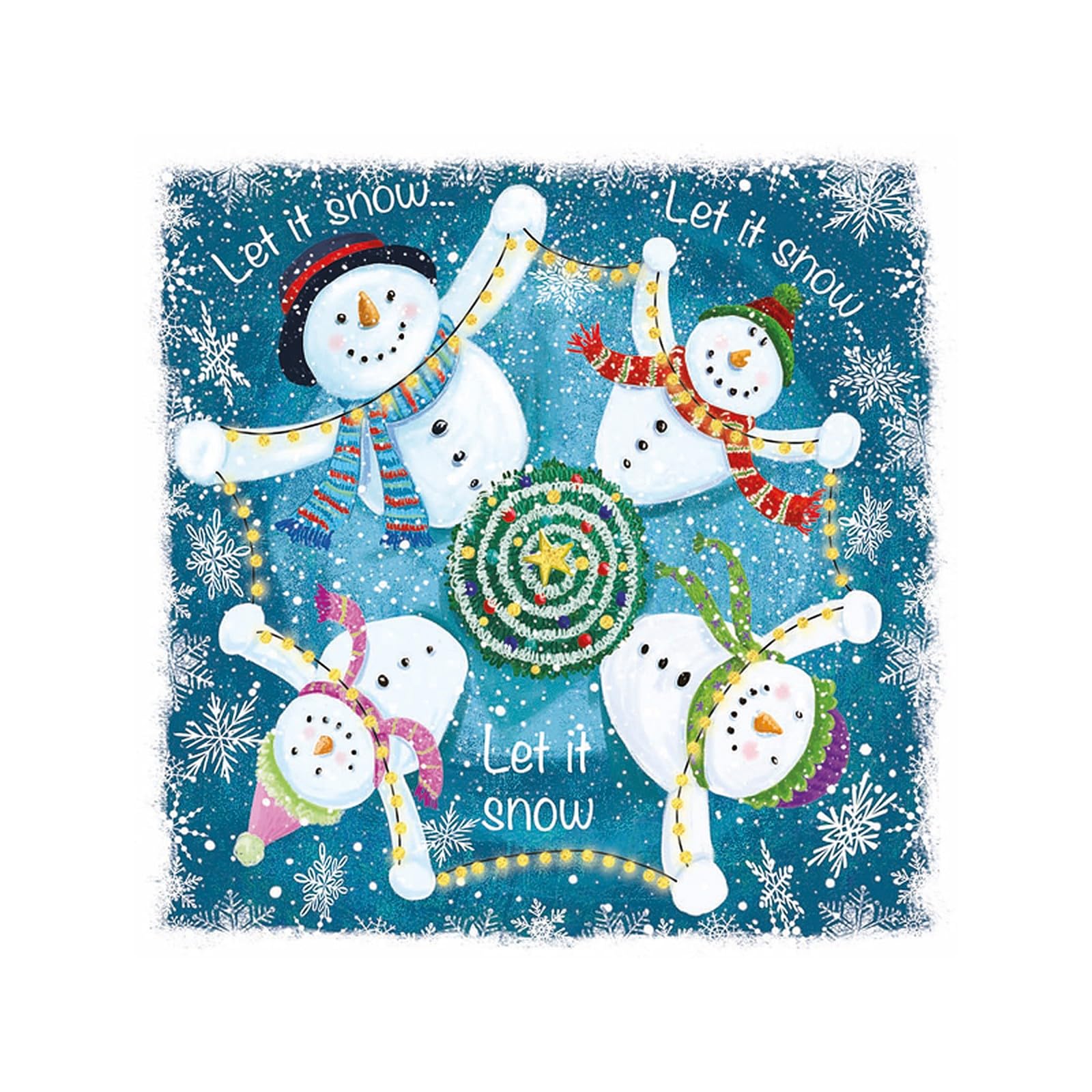 Charity Christmas Cards - Supporting Age UK, British Heart Foundation, Marie Curie and Mind - Pack of 5 - Winter Garden and Snowman - Made in the UK - Eco-Friendly