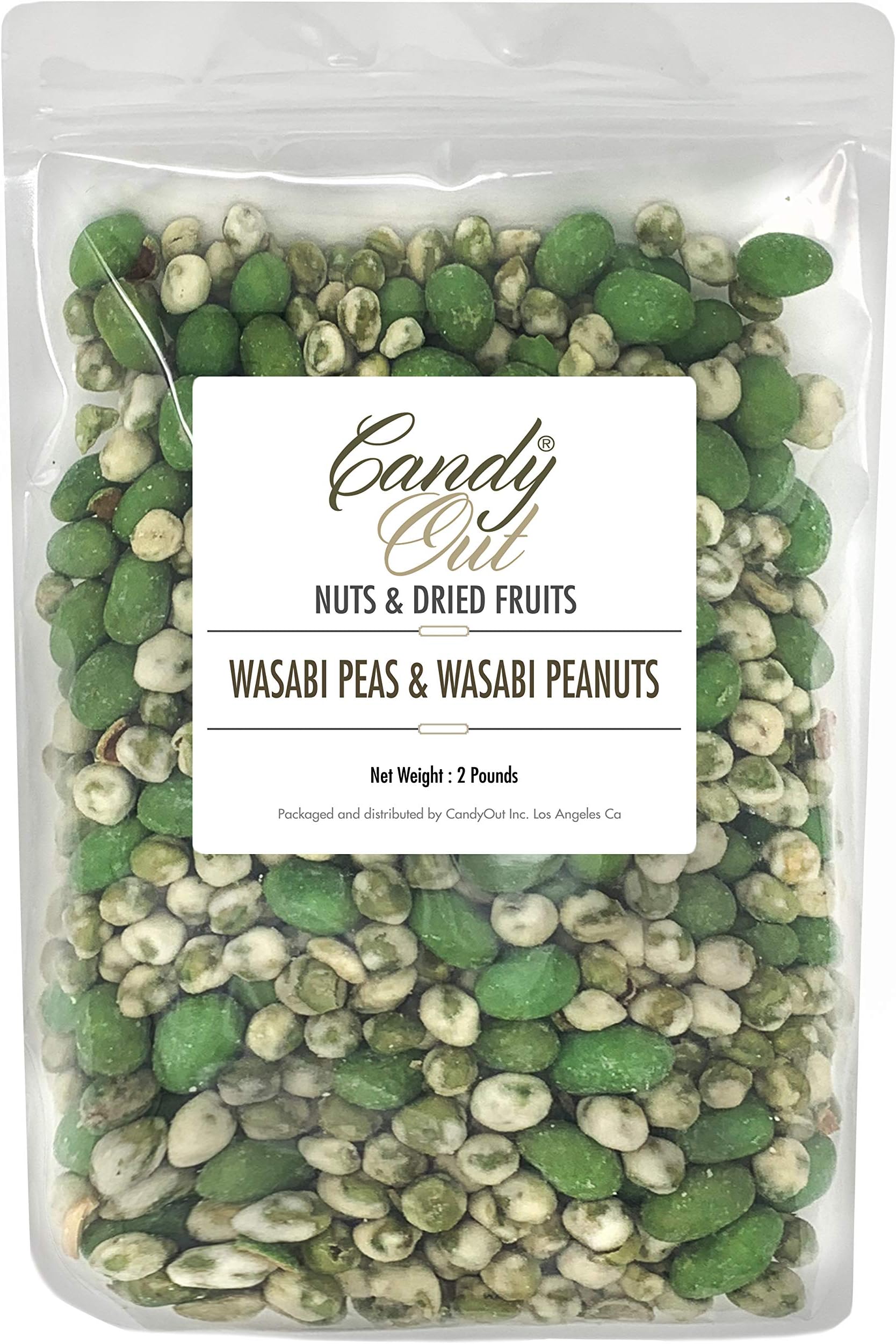 CandyOut Wasabi Peas and Peanuts 2 Pound Wasabi Snack
