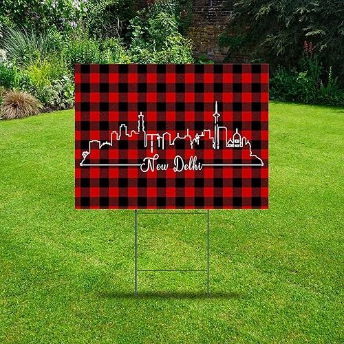 India New Delhi Yard Sign 18x24 Inch State Pride Patriotic Customized Lawn Sign for Road Rent Lawn Yard Decorations
