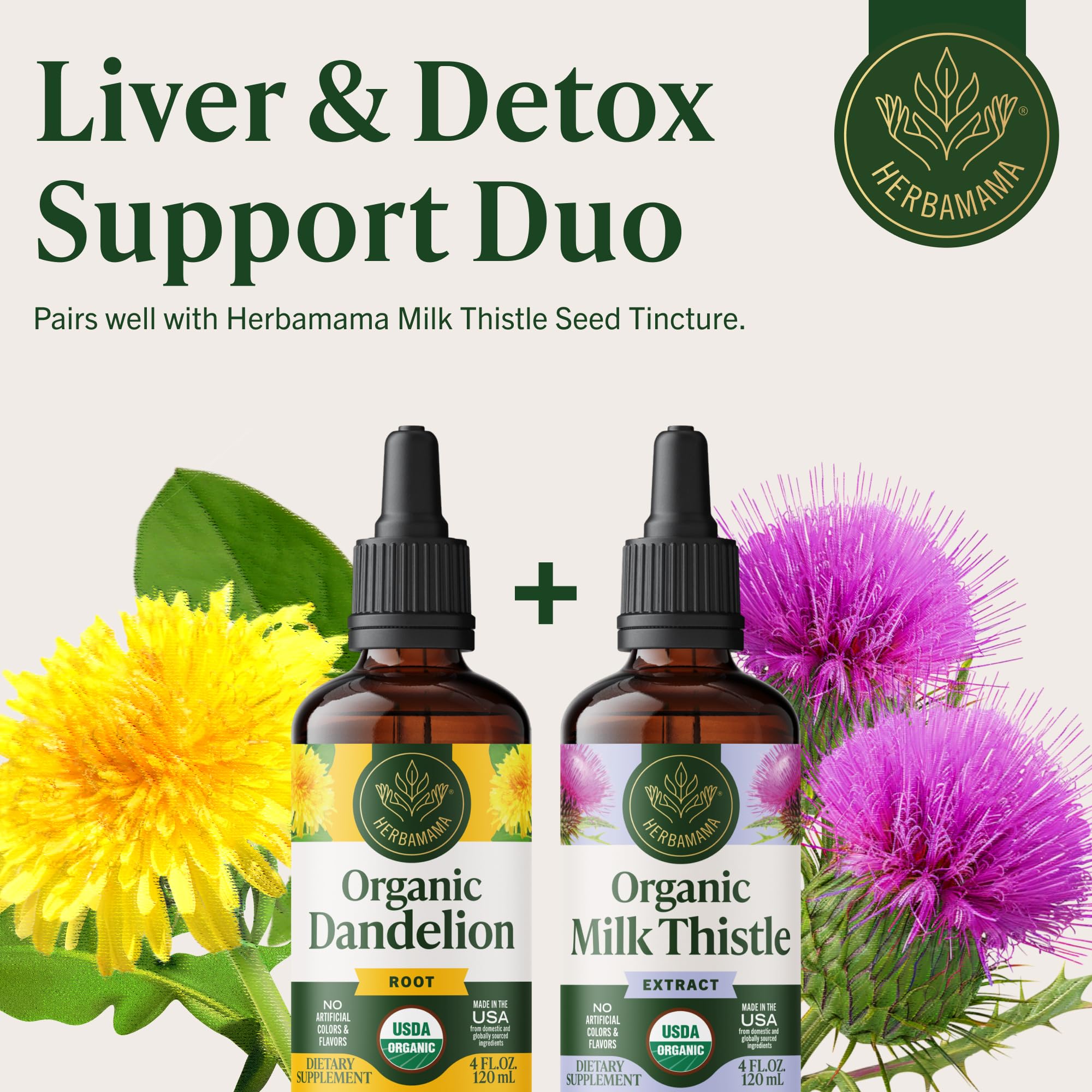 HERBAMAMA USDA Organic Dandelion Root Extract - Liver Support - 4 oz — Amazon image 7