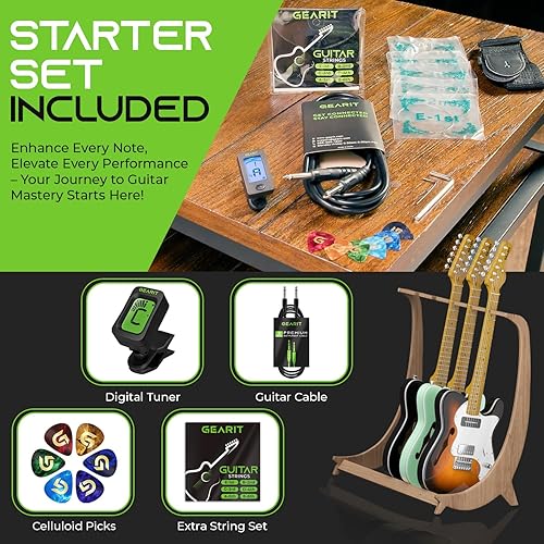 Miniatura 7 de GearIT Guitarra eléctrica (Premium Ash Tonewood), cuerpo semihueco Thinline, serie GTL-200 Shoreline, tamaño completo de 39 pulgadas, pastilla P90,