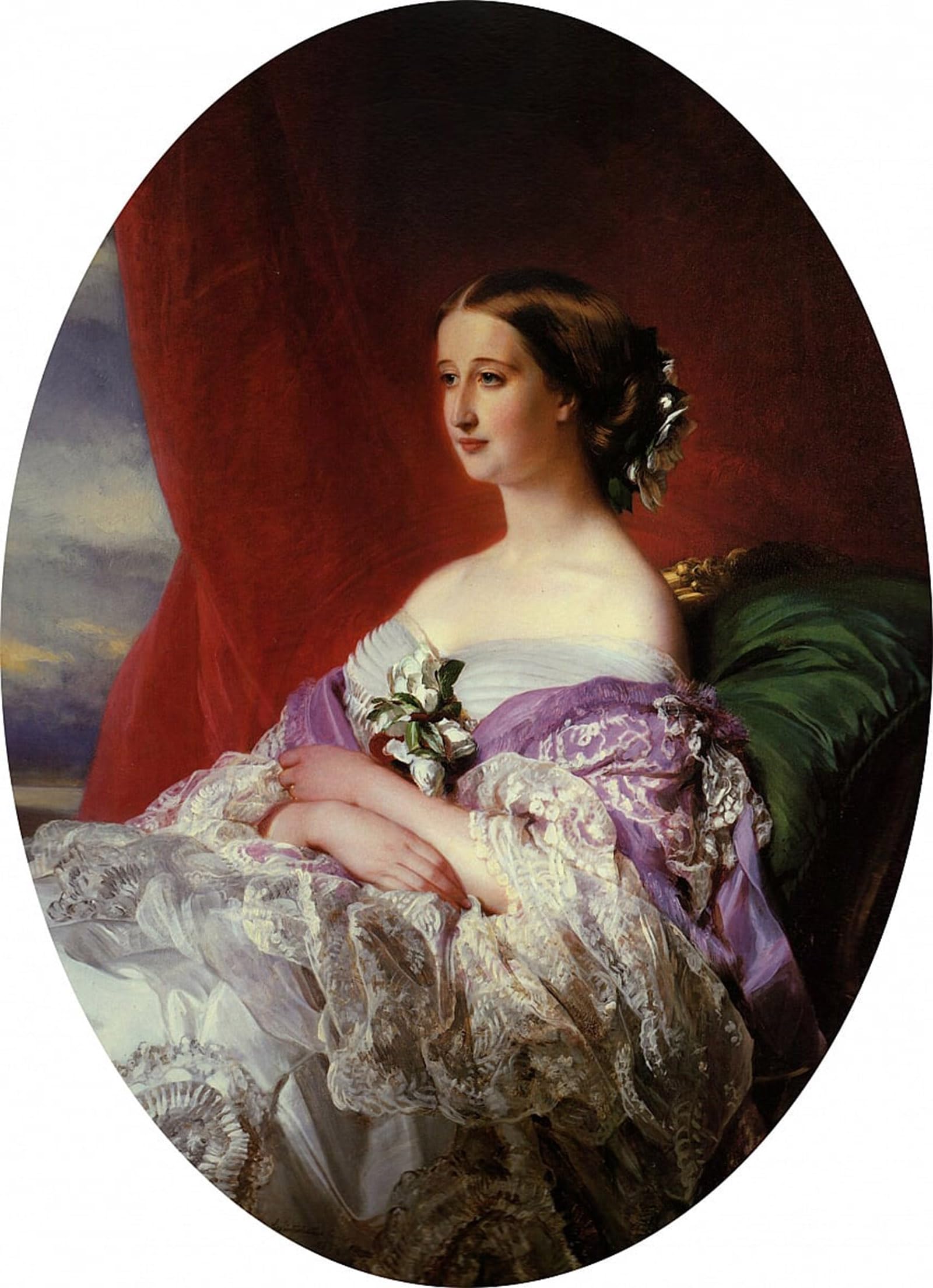 SERENDIPITP Abstract Painting Mural Print Picture Wall Decor Painting Empress Eugenie by Xaver Winterhalter Vintage Wall Artwork for Home Decor 60x90cm