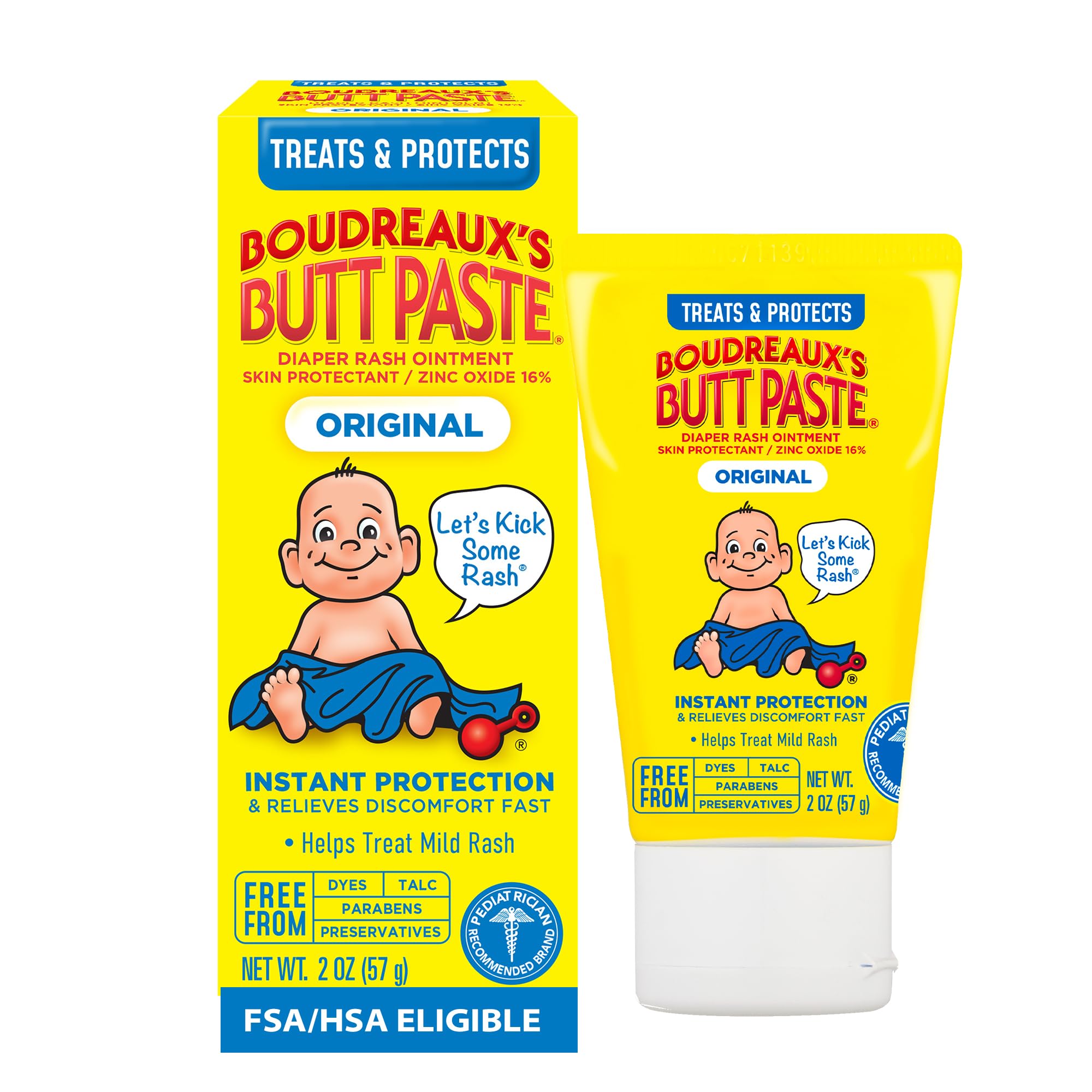 Boudreaux's Butt PasteBoudreaux's Butt Paste Diaper Rash Ointment | Original | 2 oz. Tube | Paraben & Preservative Free