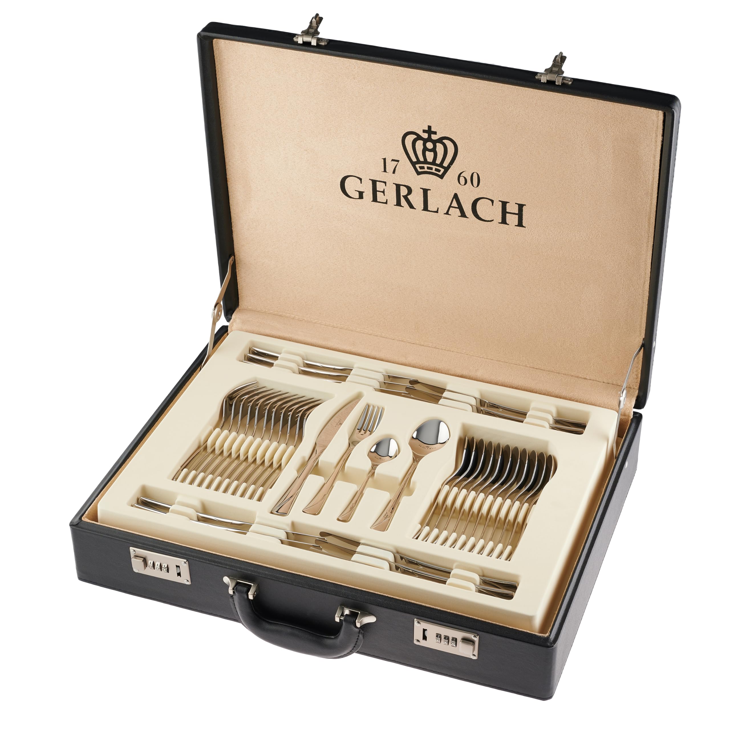 Gerlach Valor - Set di Posate in Acciaio Inox, 68 Pezzi, Acciaio Inox, Argento, 52 x 42 x 10 cm