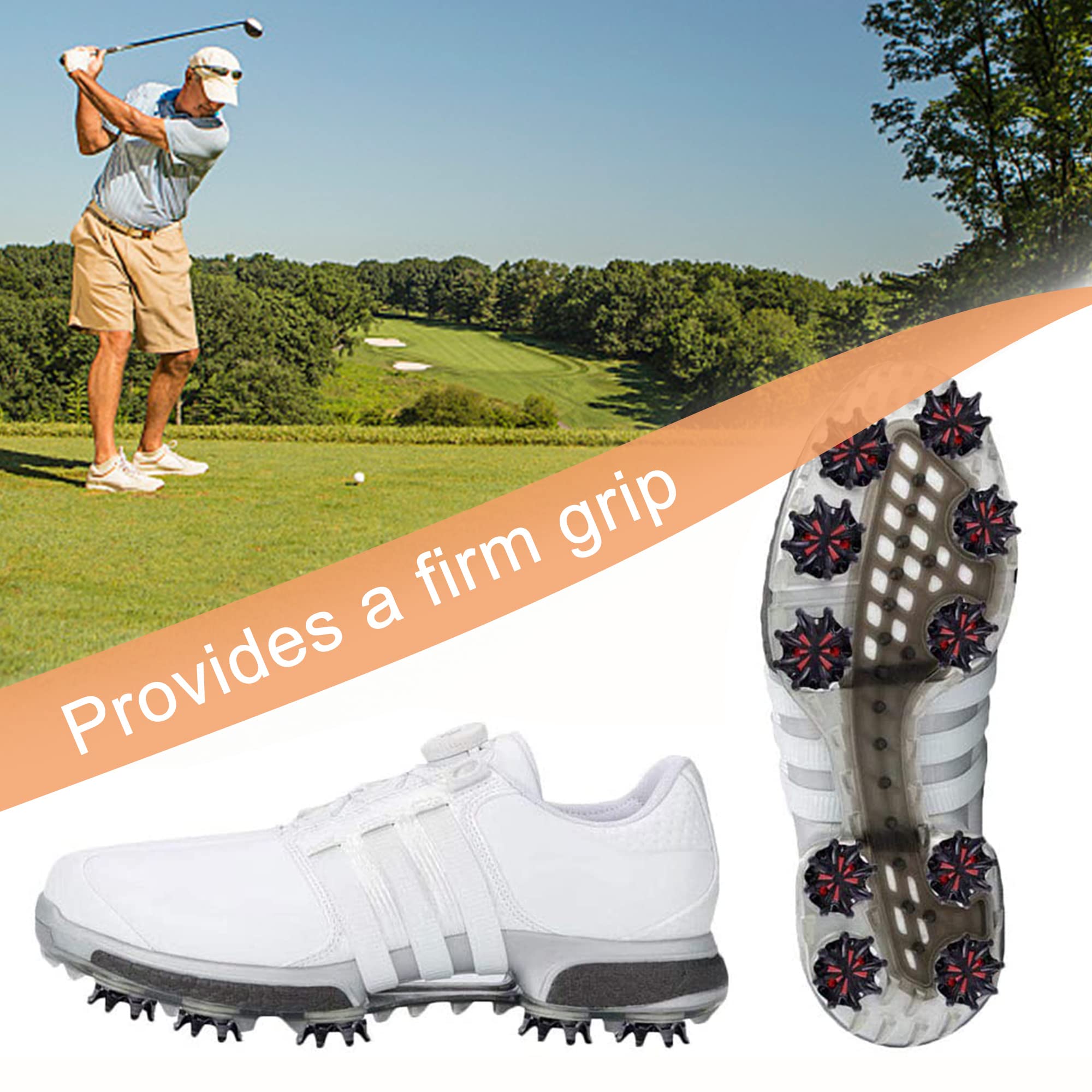 16pcs Tacchetti per Scarpe da Golf Antiscivolo Spikes Tacchetti Per Scarpe Da Golf Scarpe Spikes Sostituzione per scarpe da golf Outdoor Scarpa Spikes Universale adatta maggior parte delle scarpe golf
