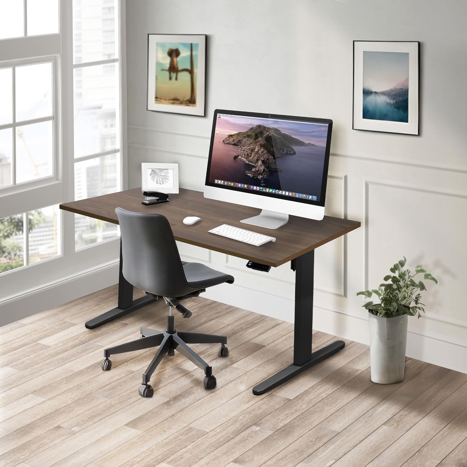 Mount-It! Wood Table Top for Standing Desk, 55" x 29" Solid One-Piece Heavy Duty Desktop Surface, 1" Thick Wooden Tabletop, Compatible with Adjustable Desk Frames - Frame and Legs Sold Separately
