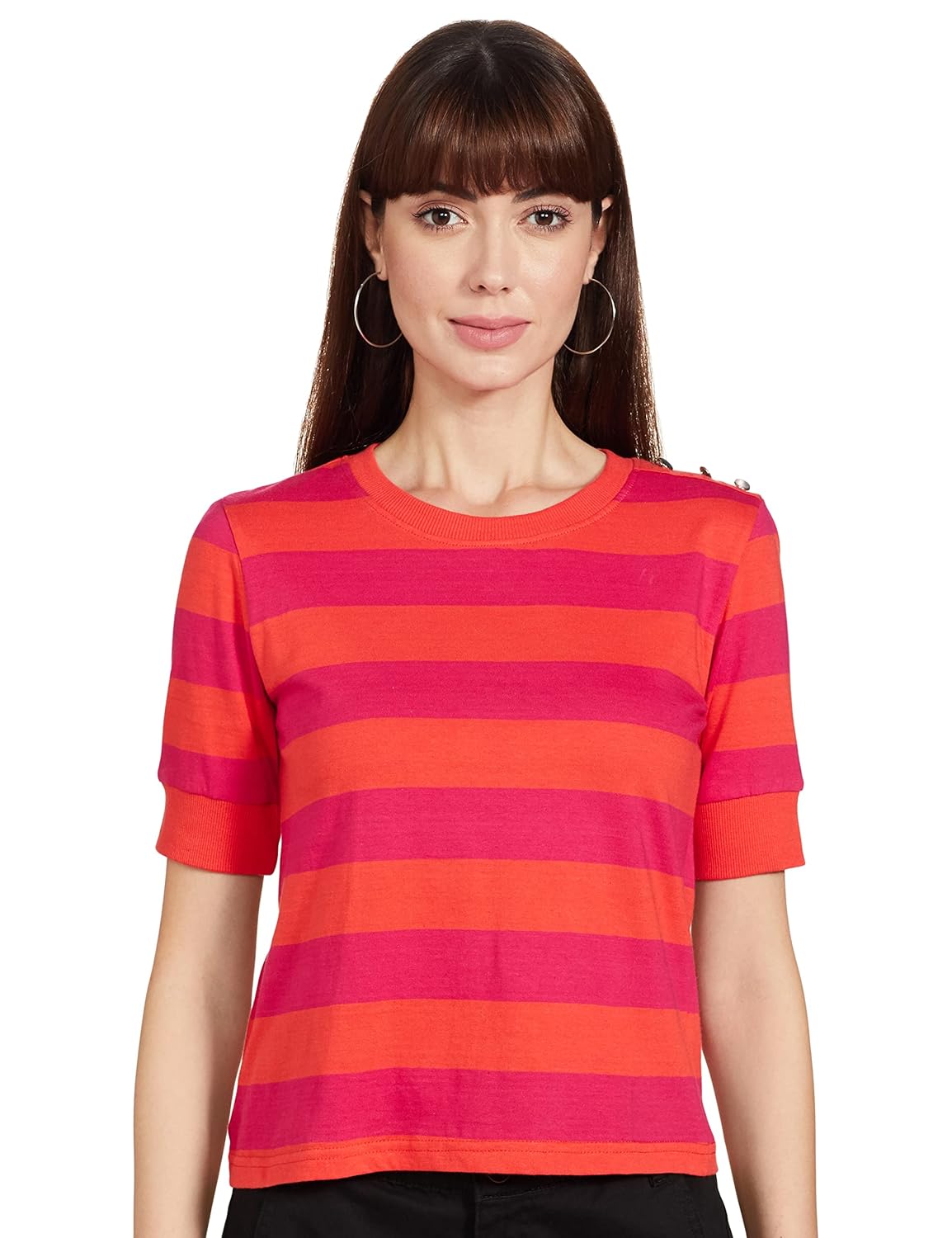 Max Women's Cotton Regular Fit Striped Round Neck T-Shirt - Review, Price and Buying Guide