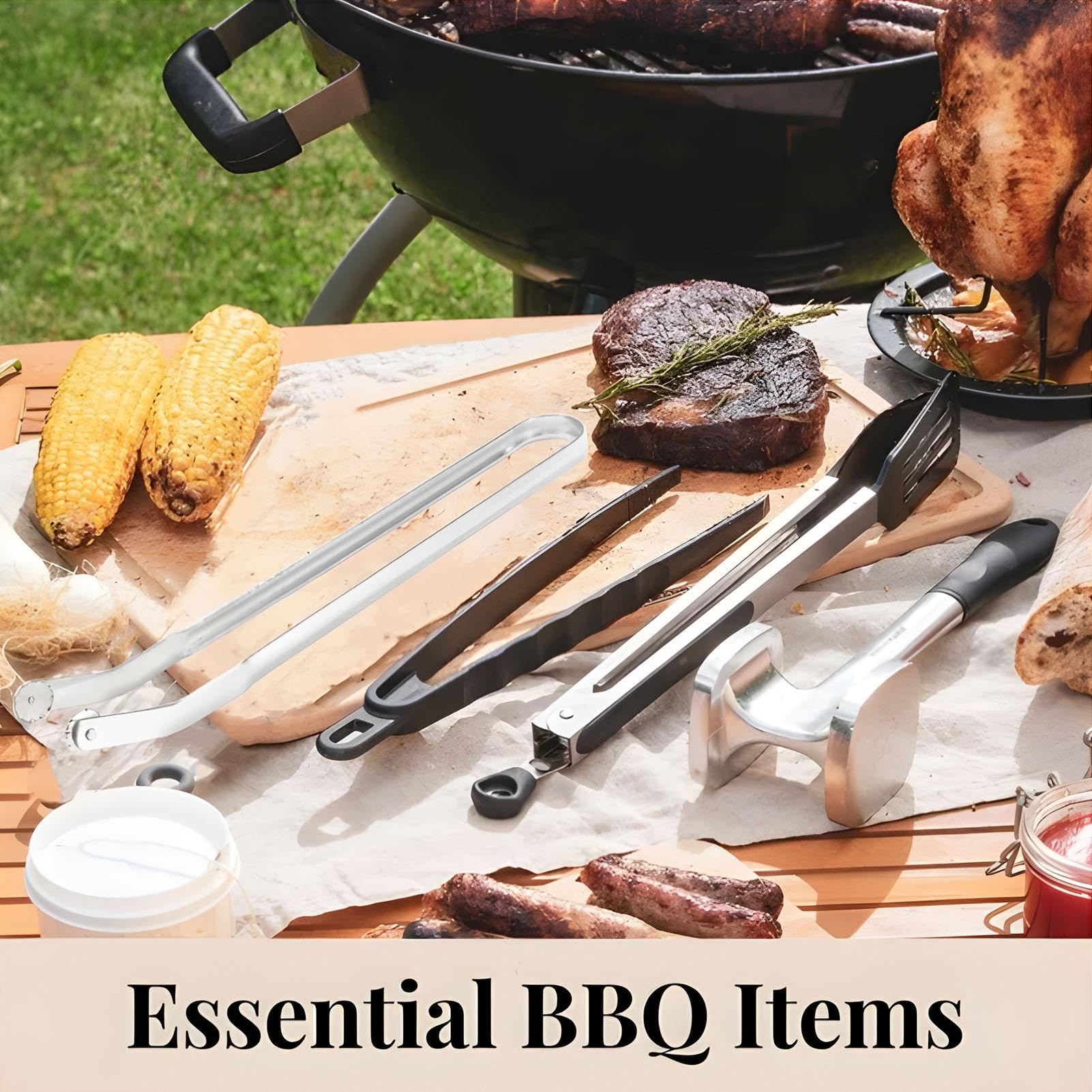 Barbecue-tang met wieltje om te draaien, BBQ worstjes, draaitang, voor het draaien van BBQ-worstjes, draaibare grilltang, grilltang, grilltang, roestvrij staal