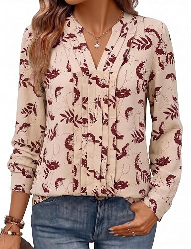Women Tops Long Sleeve V Neck Elegant Blouse for Women