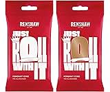 Renshaw Just Roll With It Fondant Icing Bundle- White, 250 g & Teddy Bear Brown, 250 g