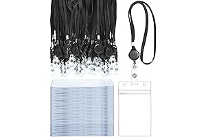 50 Pieces Neck Lanyard with Retractable Reel for ID Badge - Enhance Convenience and Safety