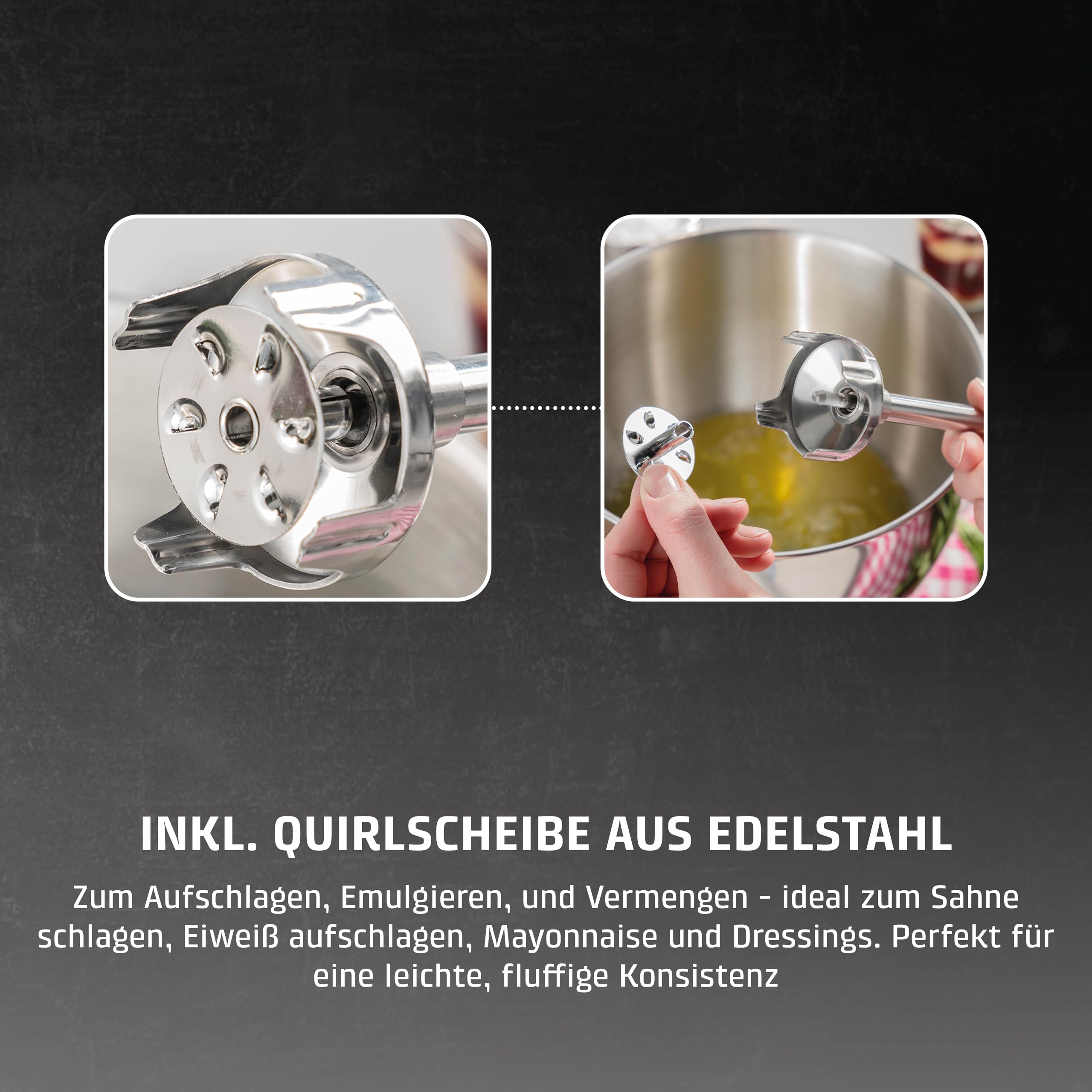 CASO HB 2400 Pro XL-Design Stabmixer Inkl. Zubehör, Testsieger Haus & Garten Test, Mixen, Rühren, Quirlen, Pürieren, Edelstahlstab (29cm), leistungsstarke 24.000 U/min