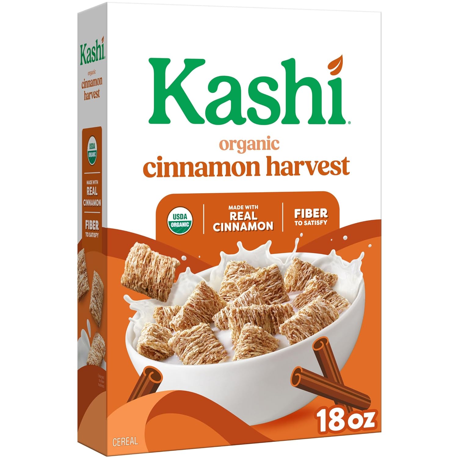 Kashi Breakfast Cereal, Organic, Whole Grain, Cinnamon Harvest, 18oz Box (1 Box) USDA Organic