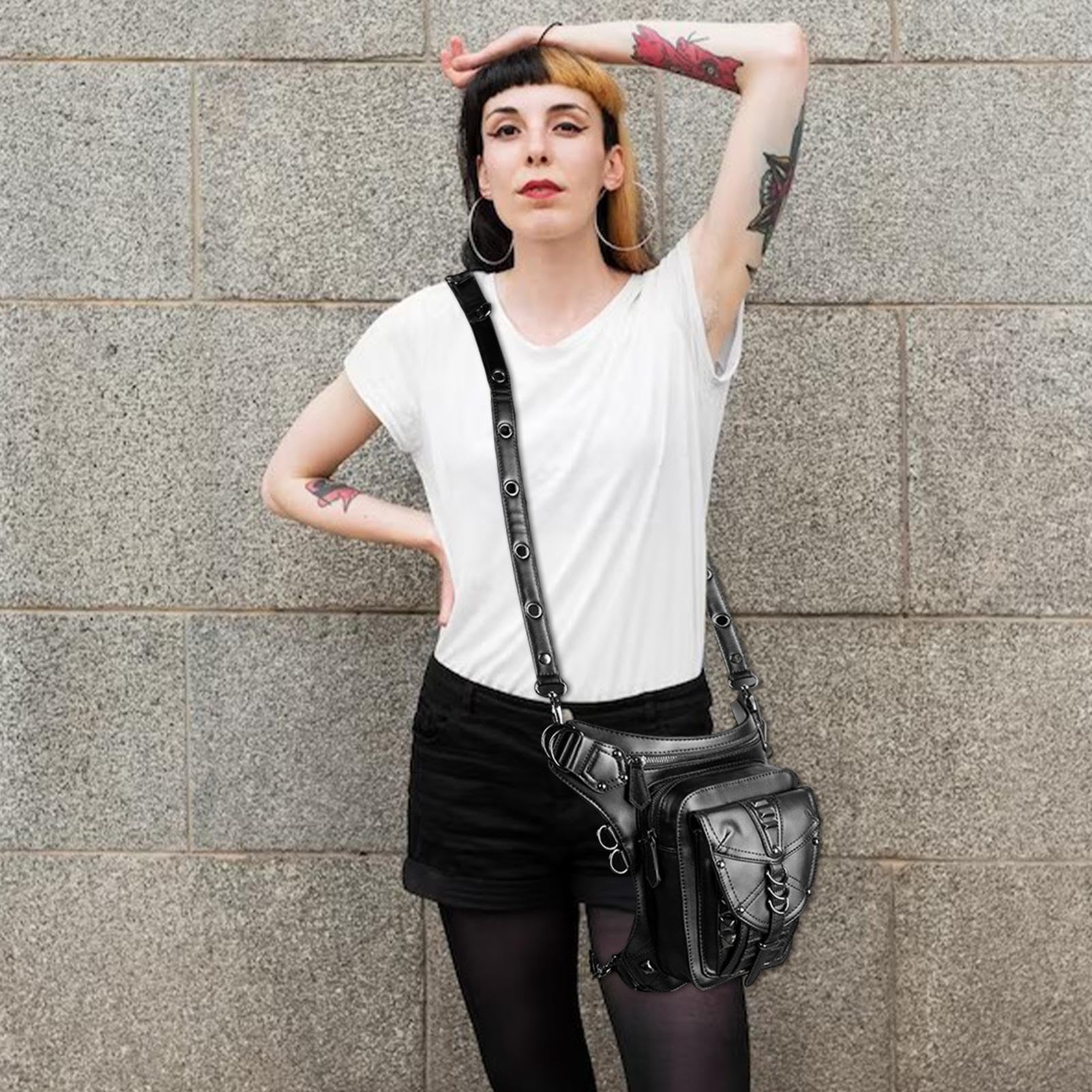 Riñonera de – Steampunk Drop Leg Bag Retro Punk Riñonera | Bolsa de Correa