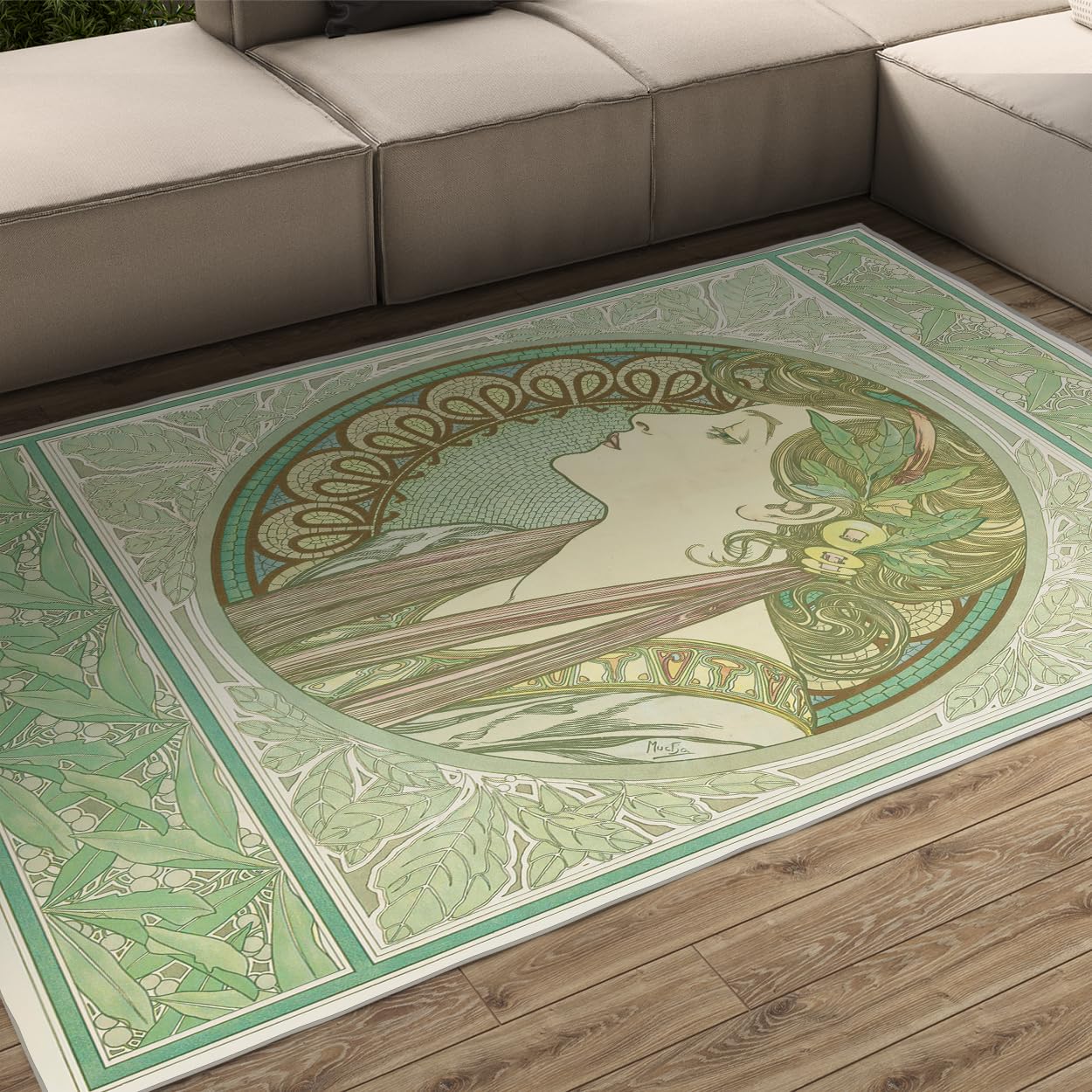 Tapis 180x240cm Vert Salon Style Rococo Chic et Confortable