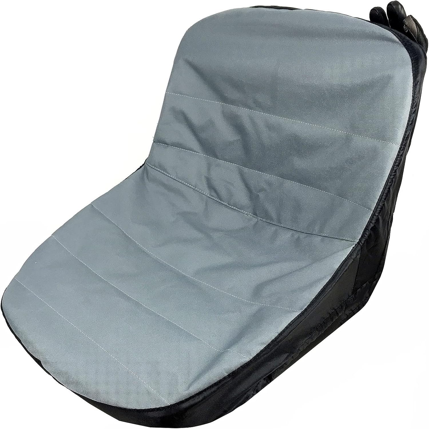 Little World Lawn Mower Seat Cover, Polyester Oxford Waterproof Deluxe Tractor Seat Cover with Pockets for Riding Lawn Mower, Black