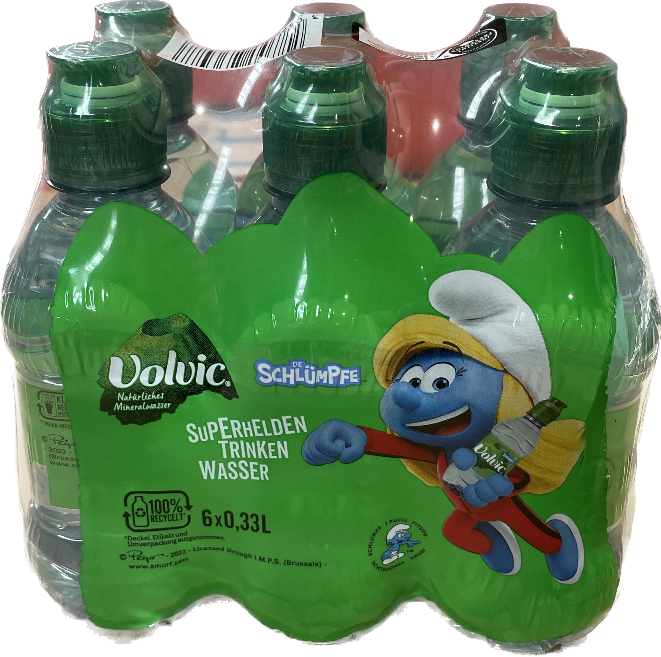 Volvic Natürliches Mineralwasser 4 x 6er Pack, 24 x 0,3l