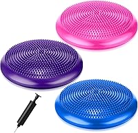 Leitee 3-Pack Inflatable Wobble Cushions - Sensory Wiggle Seats & Balance Discs for Office Chair, Kids Exercise with Air Pump