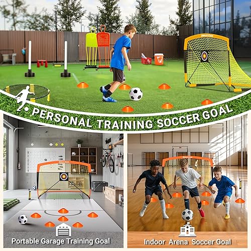 Miniatura 6 de Dimples Excel Red infantil para porterías de fútbol para patio trasero 7x5, 5x3.6, 4x3, 3x2.2 pies