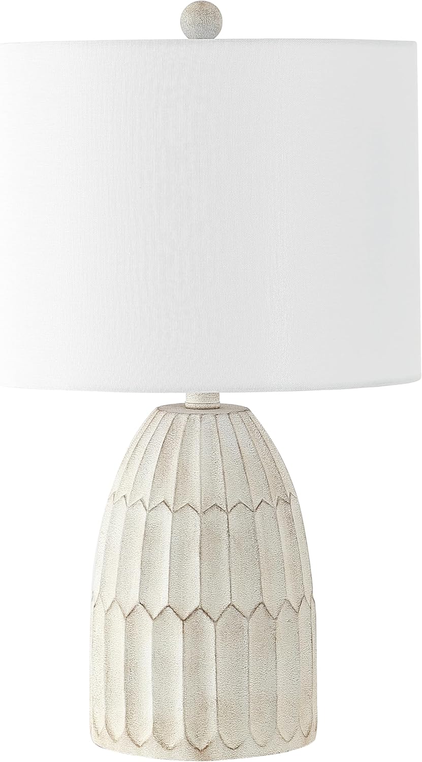 SAFAVIEH Lighting Collection Ronken Antique White 22-inch Table Lamp (LED Bulb Included)