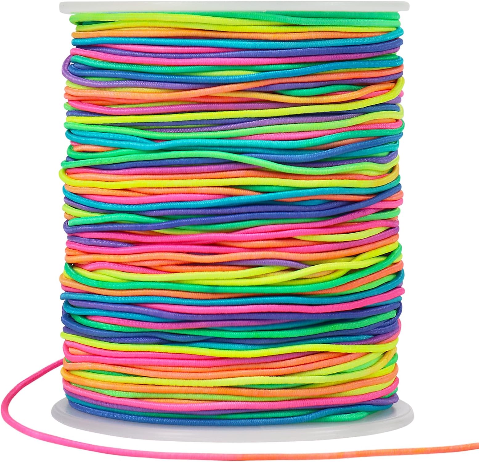 Vivifying 100M Bracelet String, 1mm Elastic for Bracelet Making, Elastic Cord for Jewelry, Necklace Making and DIY (Rainbow)