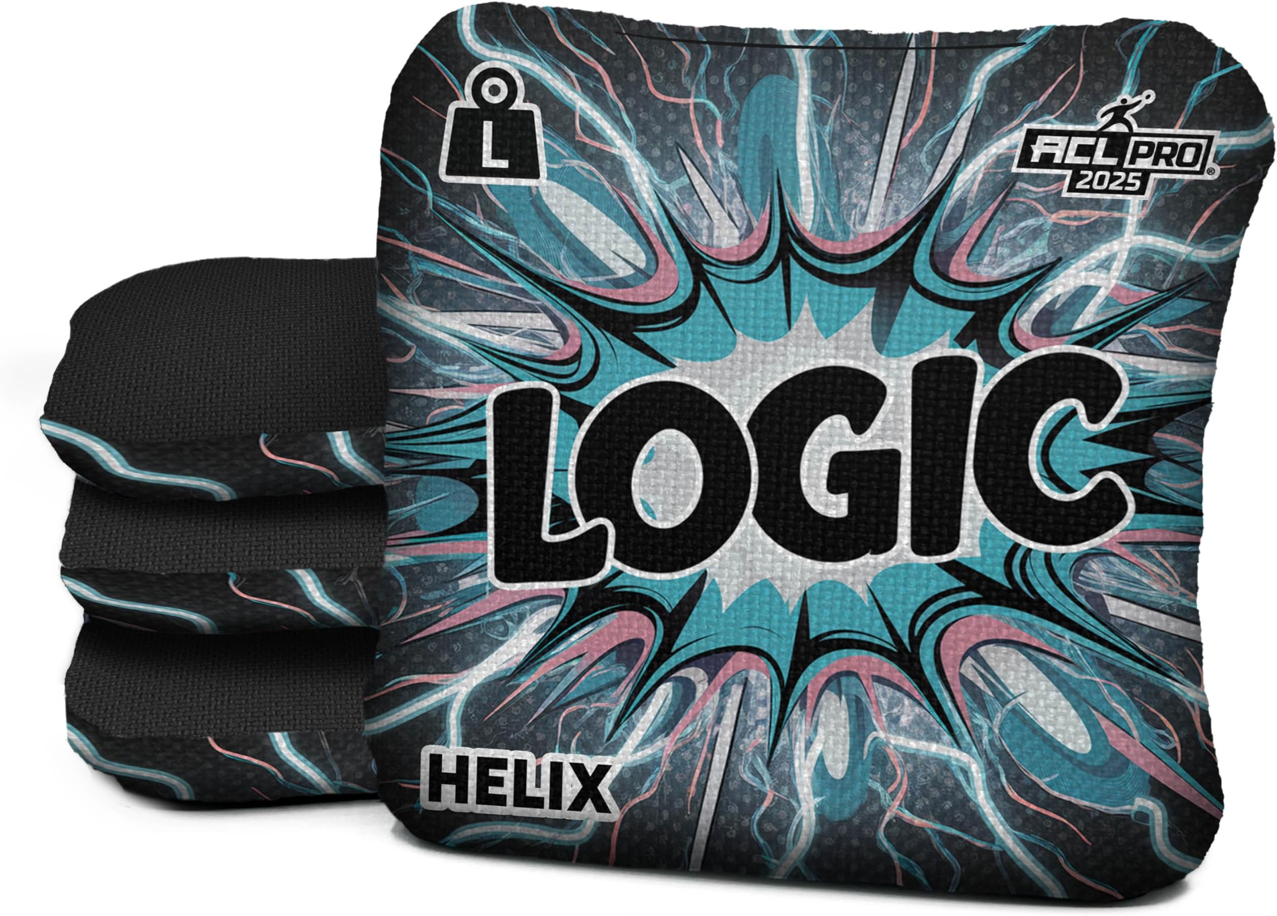 Logic Cornhole | Helix Series 4/7 Speed | ACL Pro Certified Cornhole Bags | Premium Quality | Stick & Slick Sides Weather Resistant | Set of 4 Bags