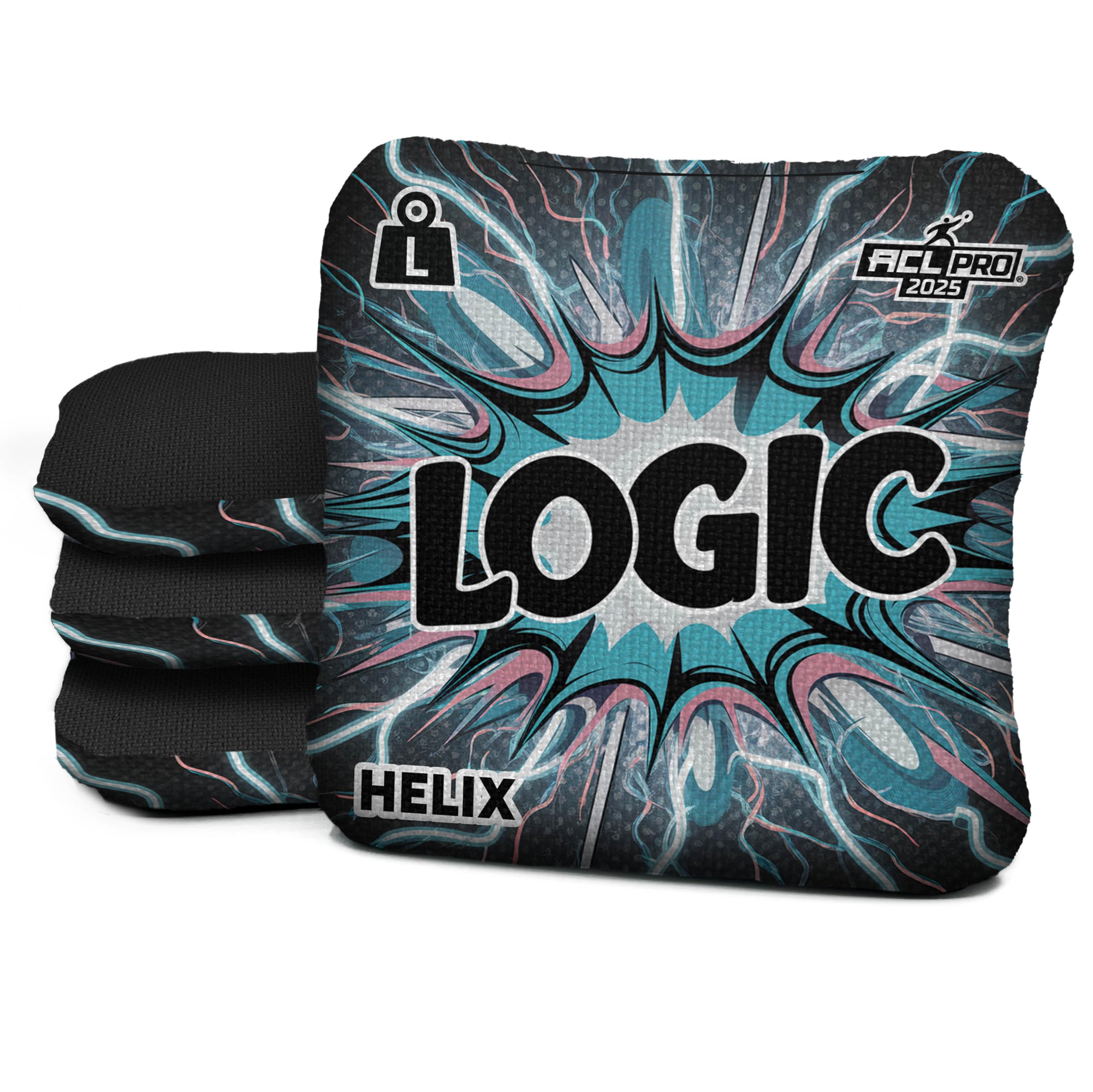 Logic Cornhole | Helix Series 4/7 Speed | ACL Pro Certified Cornhole Bags | Premium Quality | Stick & Slick Sides Weather Resistant | Set of 4 Bags