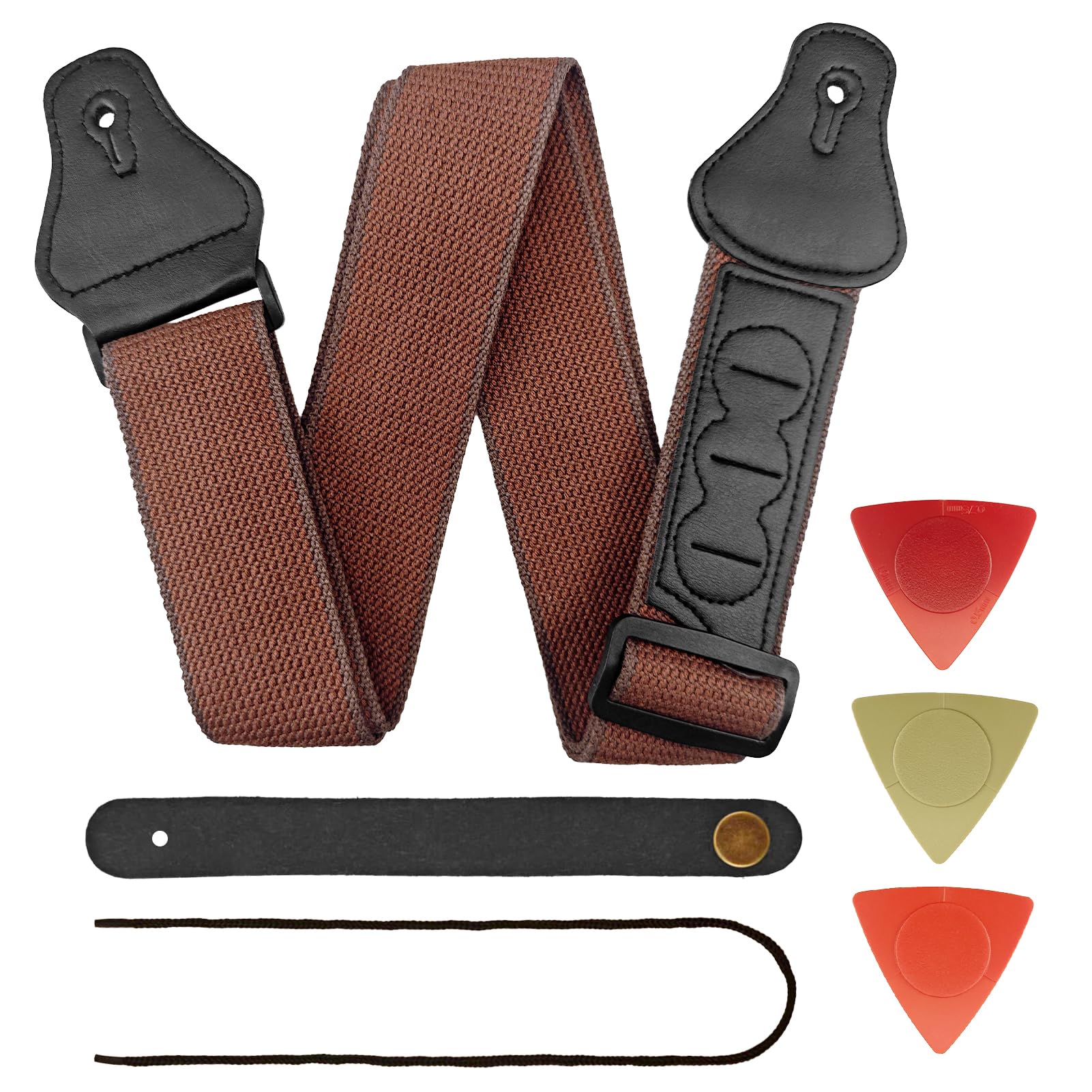Hawpasy Guitar Strap Soft Cotton & Leather Ends Guitar Shoulder Strap Acoustic Guitar Straps