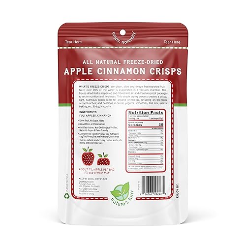 Miniatura 2 de Nature's Turn Snacks de frutas liofilizadas, fresa y manzana canela, paquete de 24 (0.53 onzas cada uno)