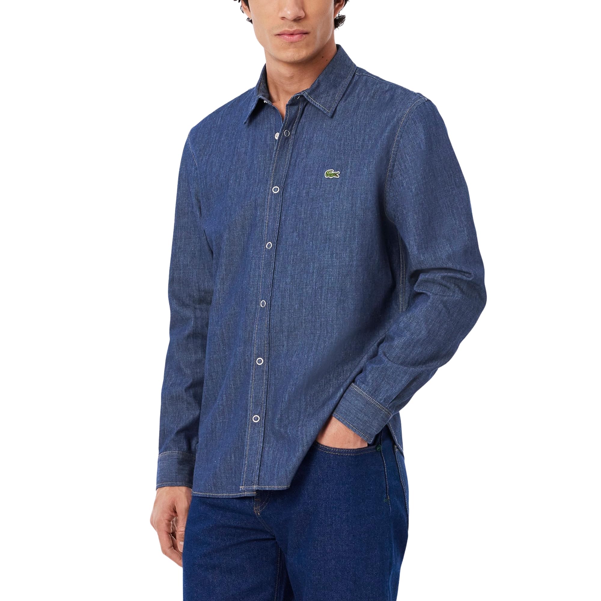 

                                                    Lacoste Men's Regular Fit Lightweight Denim Shirt,