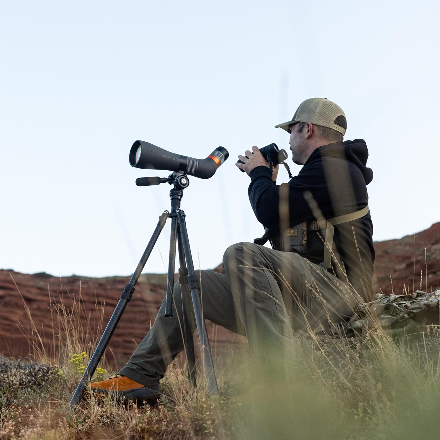 Maven CS.2A Spotting Scope – 27-55x80mm Angled Spotter with ED Glass, HD High-Definition Optics, Waterproof Fogproof Spotting Scope for Hunting, Bird Watching & Long Range Target Shooting