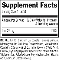 Vista 3 de Convergence Spring Valley Iron as Ferrous Sulfate Tablets Dietary Supplement, 27 mg, 250 CountNo preservatives, Artificial Dyes or sweeteners