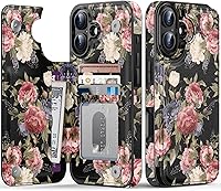 Vista 493 de LETO para iPhone 15 Pro Funda tipo cartera - Tapa tipo folio con patada - Diseños de moda - Tarjetero - Funda protectora para mujeres y niñas - 6.1