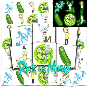Rick and Morty Tattoos Party Favors Bundle - 72 Pc Individual Tattoos
