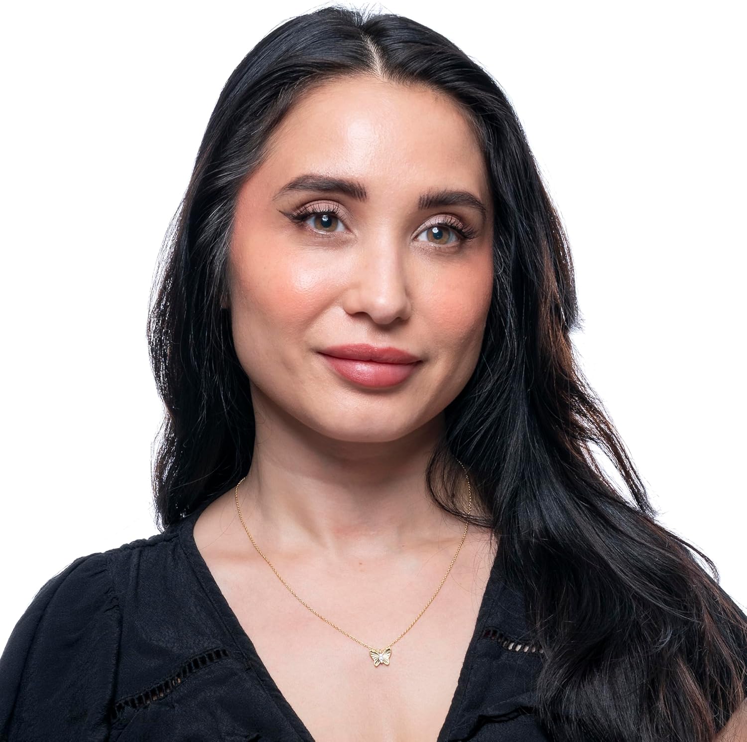 Amazon Essentials 14K Gold Plated Diamond Cut Butterfly Shape Pendant Necklace for Women with 18 Inch Chain - Image 2