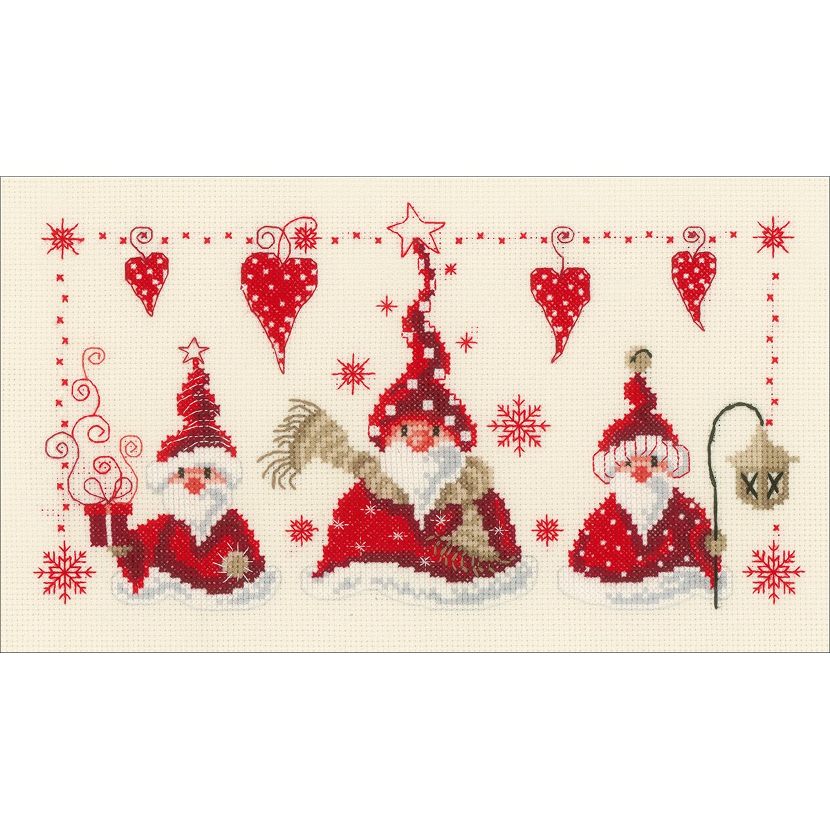 Vervaco Counted Cross Stitch Kit 11.5"X6.75"-Cheerful Santa On Aida (14 Count)
