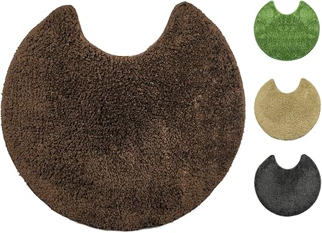 Amazon トイレマット ふわふわ 洗える トイレまっと 北欧 吸水 人気 トイレマット 滑り止め といれまっと おしゃれ トイレカーペット トイレ 敷物 トイレ用マット 無地 ふかふか トイレ足元マット トイレマット 丸型 ブラウン 60 60cm トイレマット タンクカバー