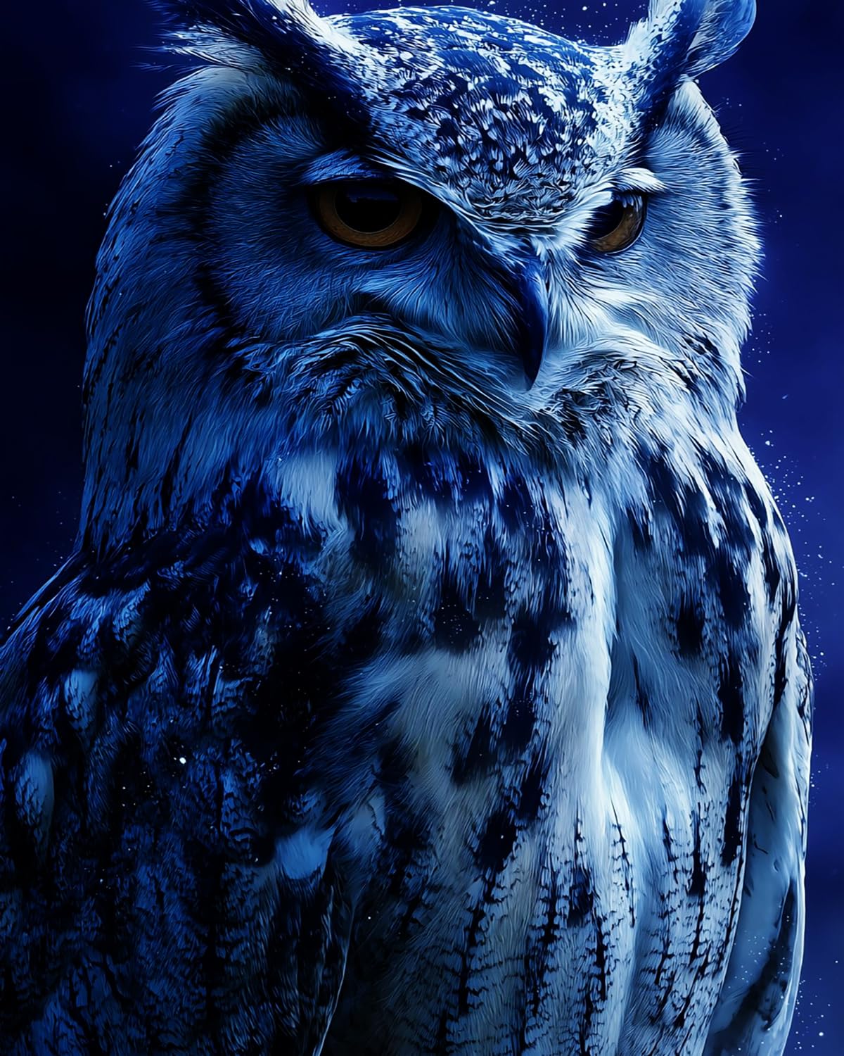 LIUBAISHI Paint by Numbers for Adults – Large 16x20 Canvas | Wall Art Decor for Bedroom, Stress Relief Painting Kit, Hobby Set with Brushes and Paints-Snowy Owl of the Cold Night