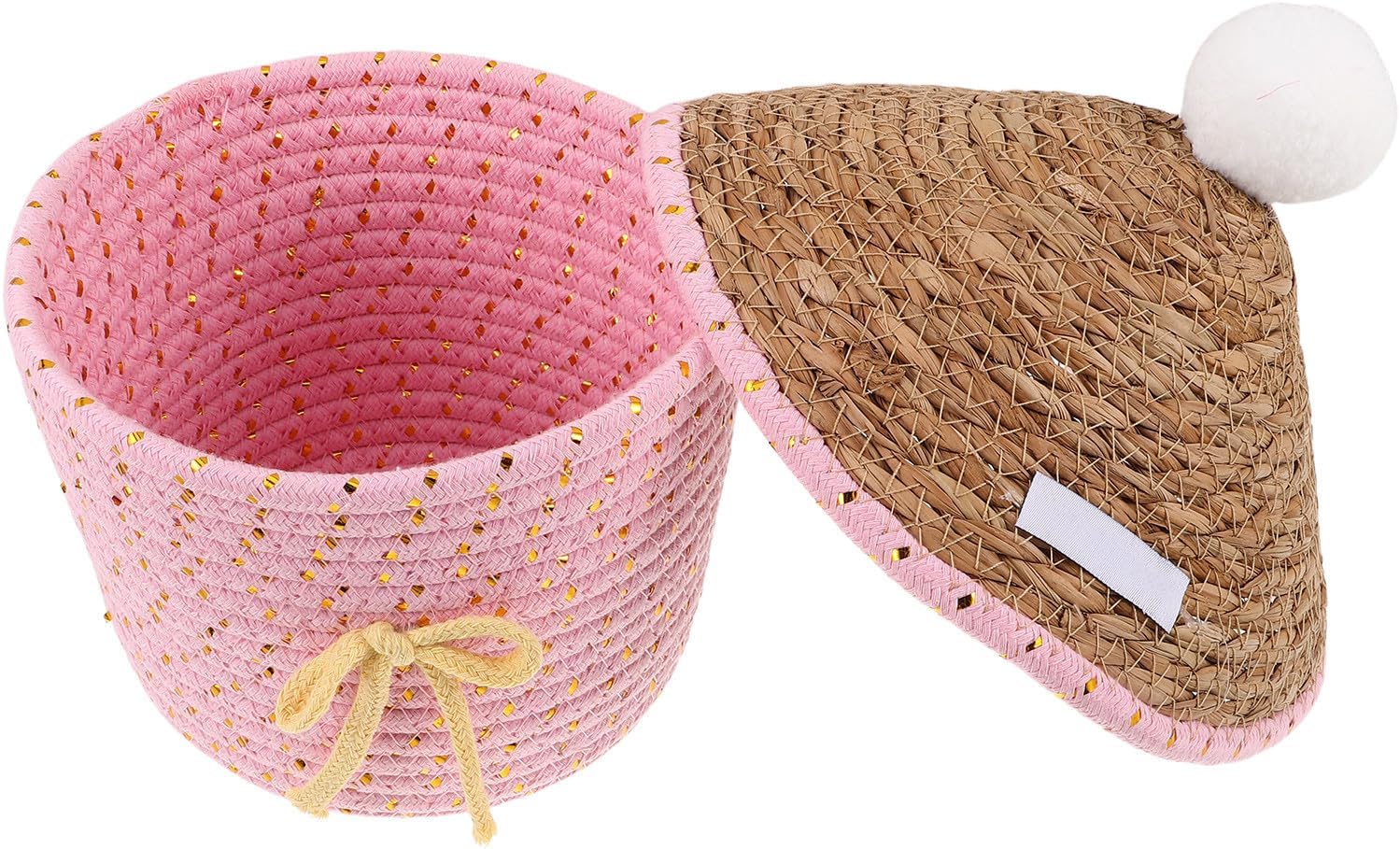 DOITOOL Cotton Rope Jewelry Box with Lid Dustproof Desktop Organizer