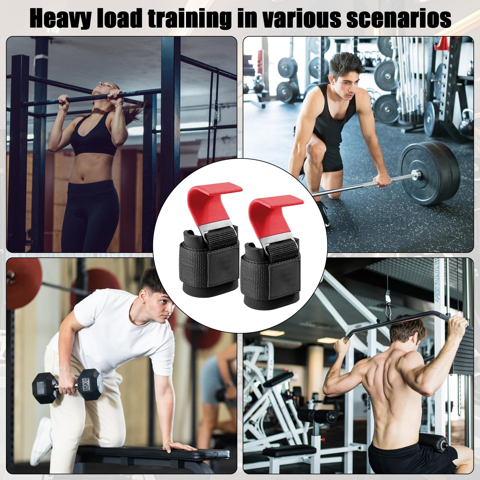 Ganci per sollevamento pesi, per sollevamento pesi, sollevamento pesi, per uomini e donne, supporto per sollevamento pesi, sollevamento pesi e bodybuilding