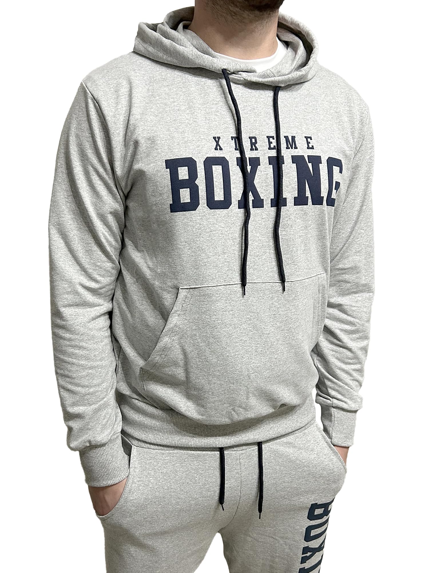 Felpa in Cotone Leggero con Cappuccio, Tasca Frontale a Marsupio, Felpa della Tuta Uomo in Cotone, Sportiva, Casa, Palestra, Jogging, Tempo Libero