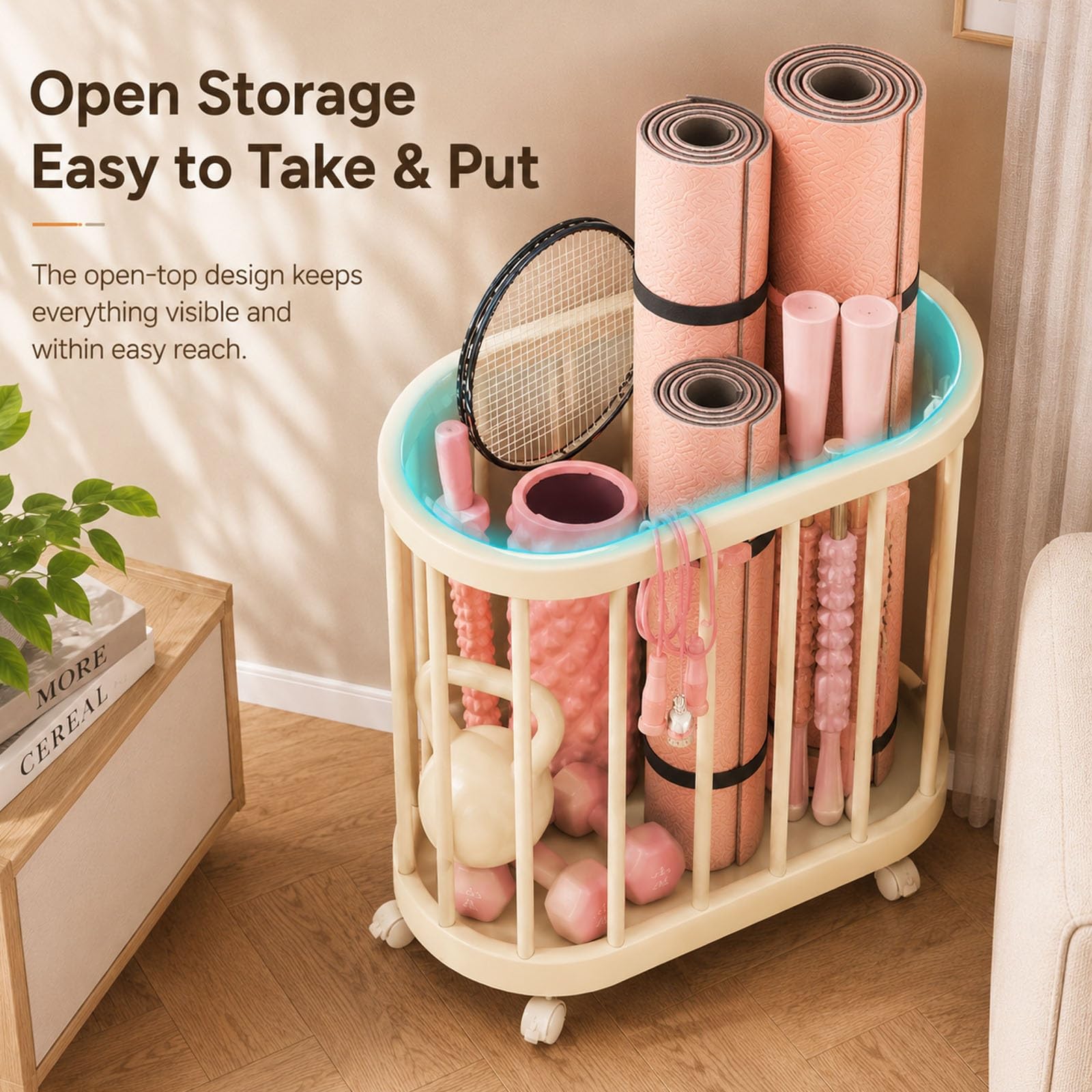 Cesta de Almacenamiento para Esterilla de Yoga, Soporte para Esterilla Yoga