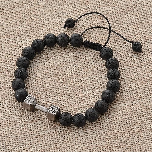 Miniatura 4 de Pulseras ajustables de piedra de lava con cuentas de piedra difusora de aceite esencial para hombres y mujeres, aromaterapia, ideal para anti-estrés