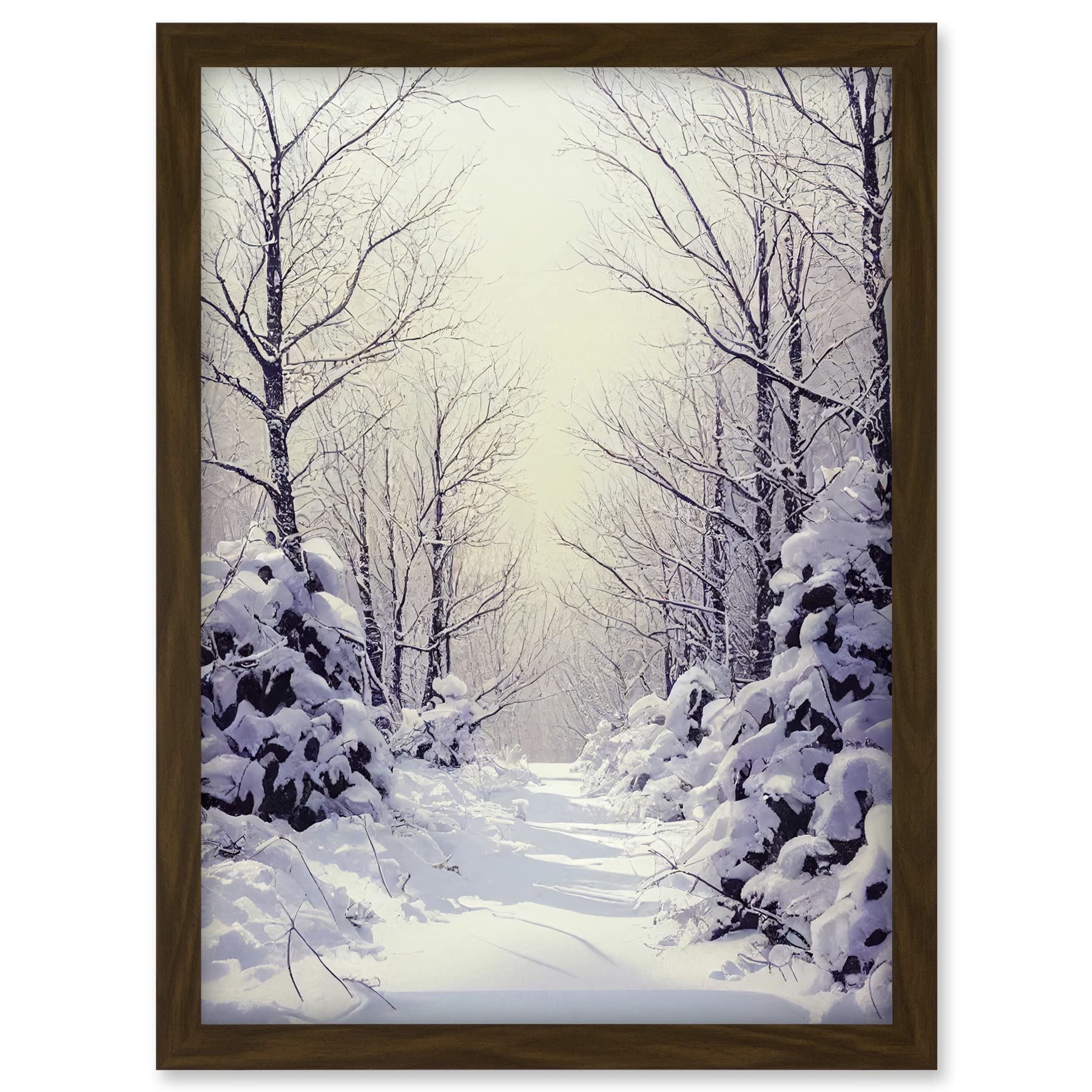Doppelganger33 LTD Snowed In Again Winter Tranquil Landscape Artwork Framed A3 Wall Art Print